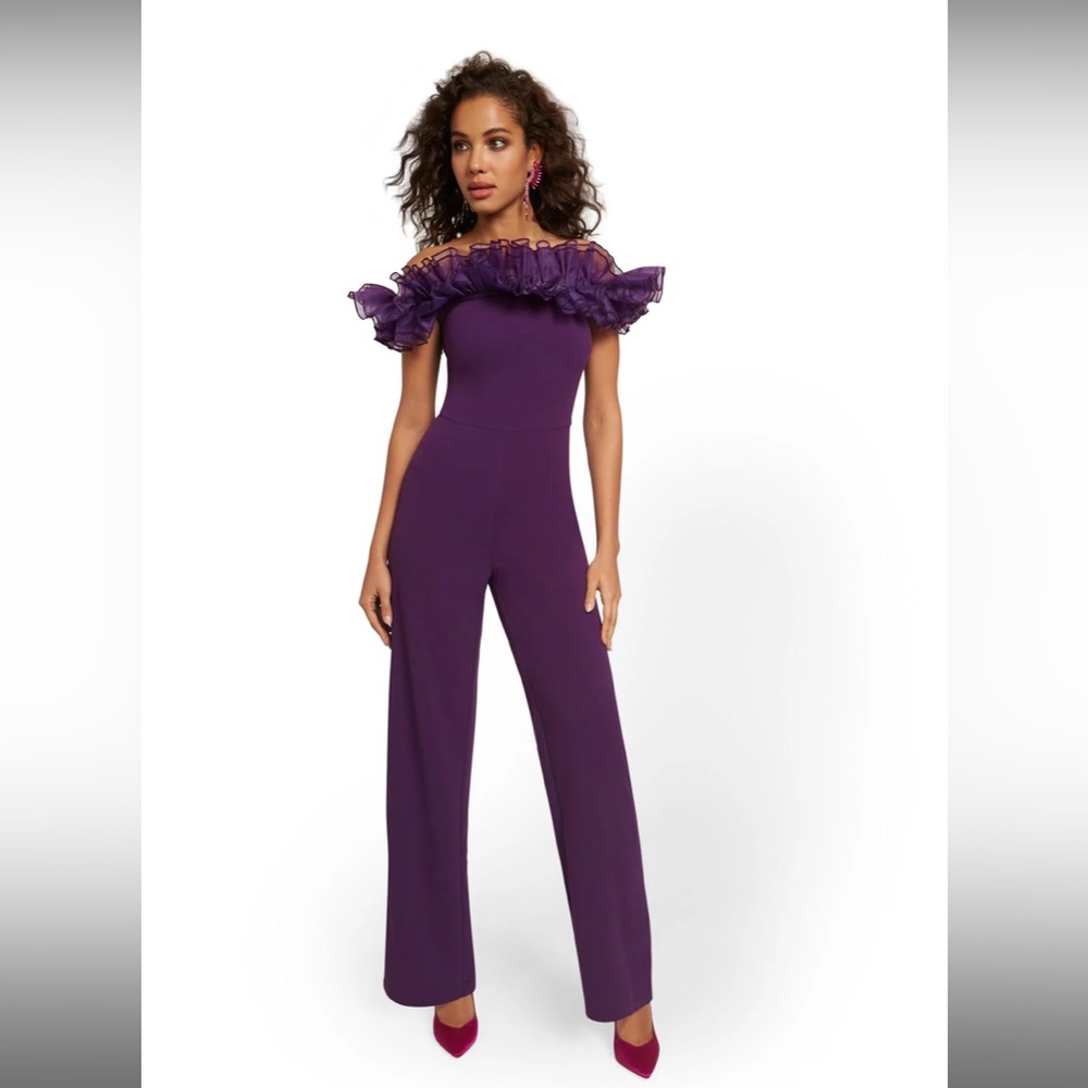 Organza Ruffle Top Jumpsuit, size small, gently used